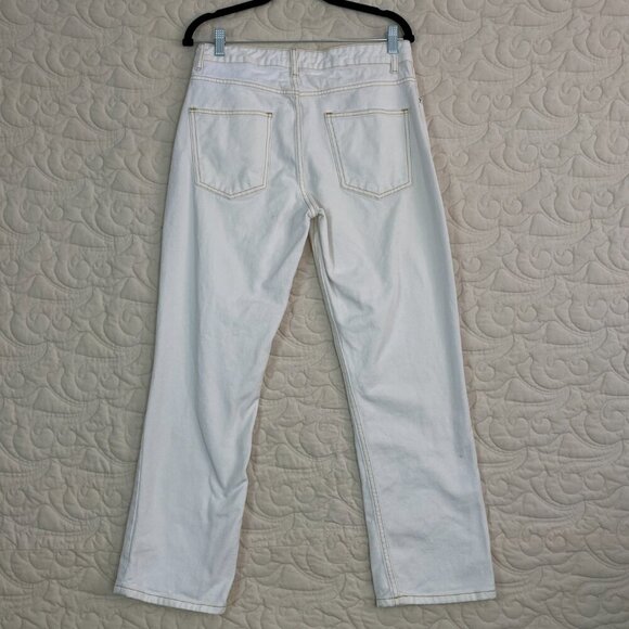 MNG Denim White Mom Jeans Button Fly Relaxed Fit Size 8 - Picture 3 of 13
